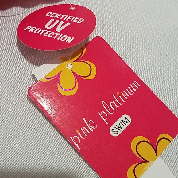 Pink Platinum Girl's Size 12 Months Mermaid Pink UV Ceritified Swim Bathing Suit - Picture 4 of 7